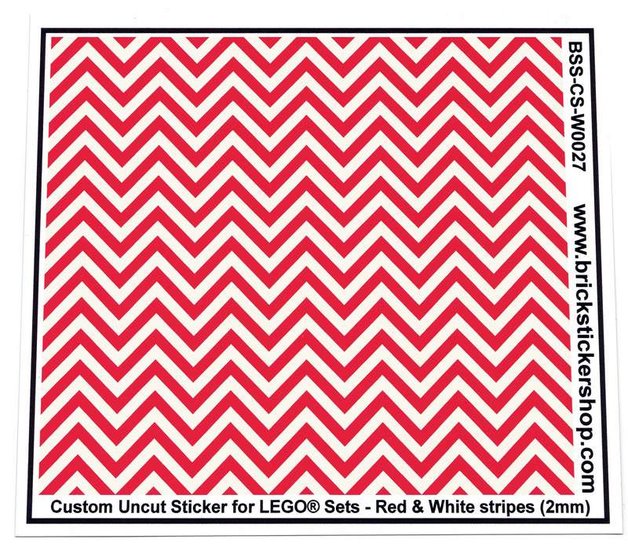 Custom Sticker - Uncut Red &amp; White Stripes (version 1, 2mm)