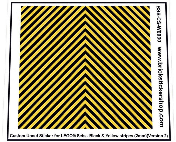 Custom Sticker - Uncut Black &amp; Yellow Stripes (version 2, 2mm)