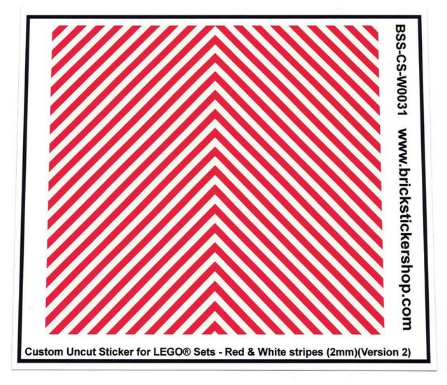 Custom Sticker - Uncut Red &amp; White Stripes (version 2, 2mm)
