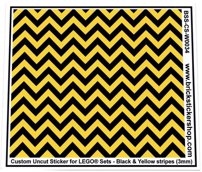Custom Sticker - Uncut Black &amp; Yellow Stripes (version 1, 3mm)