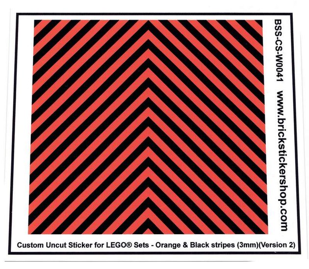 Custom Sticker - Uncut Orange &amp; Black Stripes (version 2, 3mm)