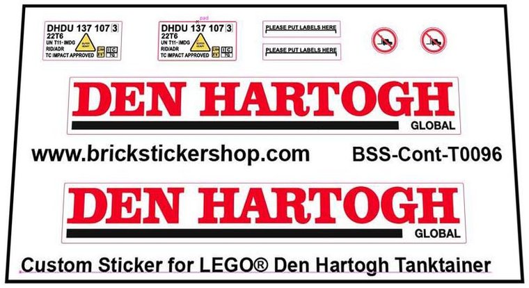 Custom Sticker - Rebrickable MOC 57949 - Den Hartogh Tanktainer