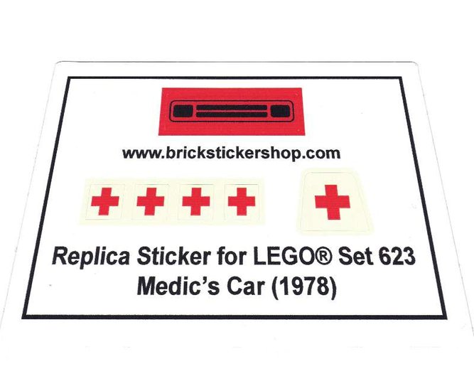 Replacement Sticker for Set 623 - Medic's Car