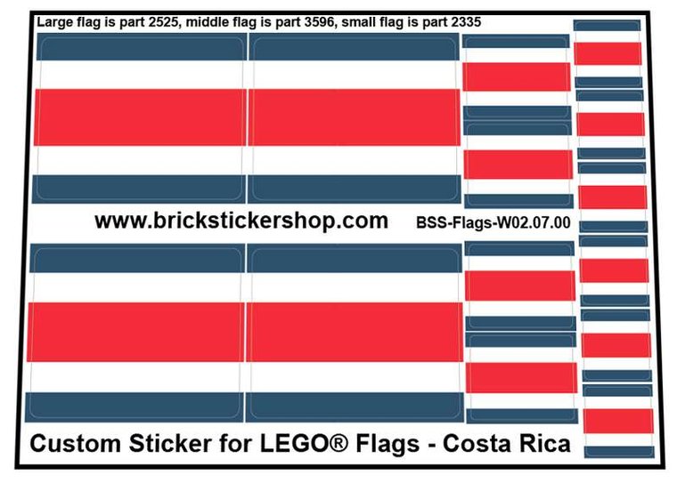 Custom Sticker - Flags - Flag of Costa Rica