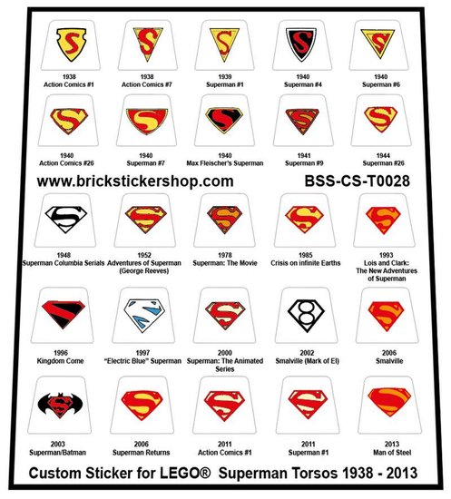 Custom Sticker - Superman Torsos 1938-2013