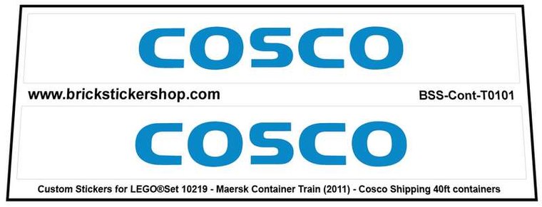 Custom Sticker - Set 1O219 - Maersk Train - COSCO 40ft Containers