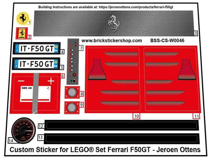 MOC Ferrari F50GT Sticker