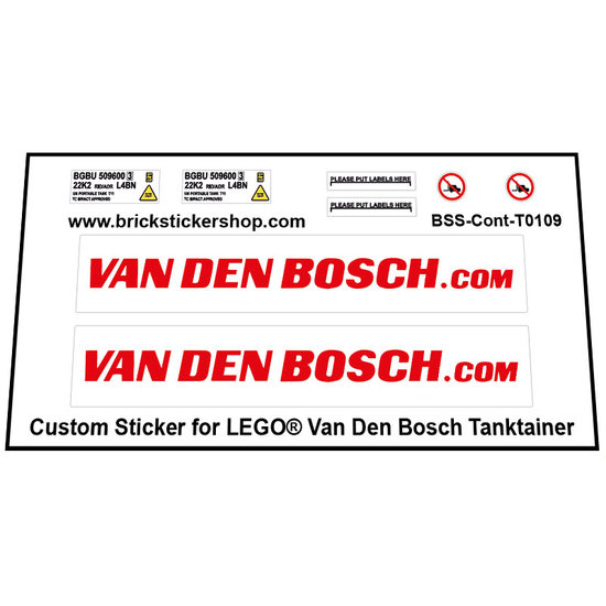 LEGO  - Van den Bosch Tanktainer (Red)