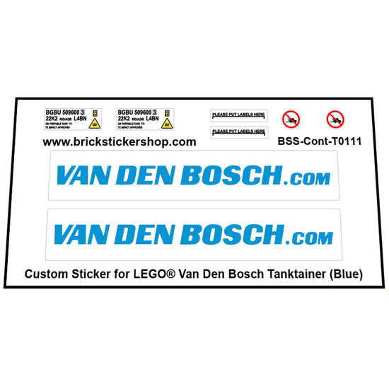 LEGO  - Van den Bosch Tanktainer (Blue)