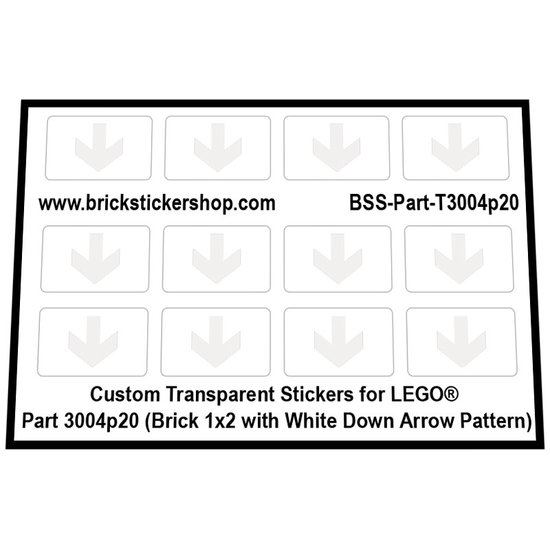 3004p20 - Brick 1 x 2 with White Arrow Pattern (12x)