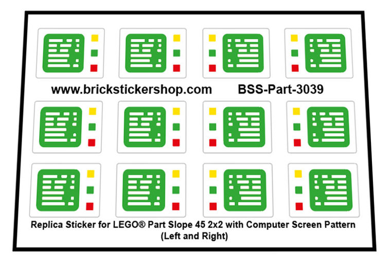 Slope 45 2x2 with computer Screen Pattern Sticker