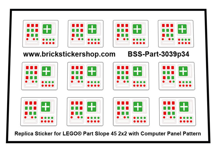 Slope 45 2x2 with Computer Panel Pattern Sticker