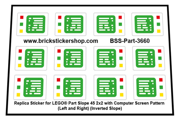 Inverted Slope 45 2x2 with computer Screen Pattern Sticker