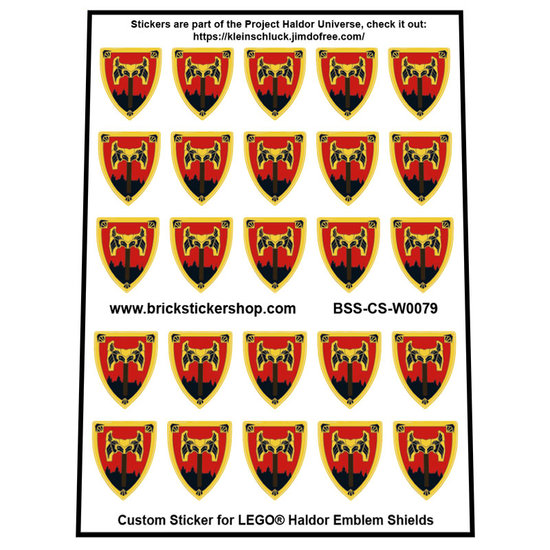 Precut Lego Custom Stickers for Haldor Emblem Shields