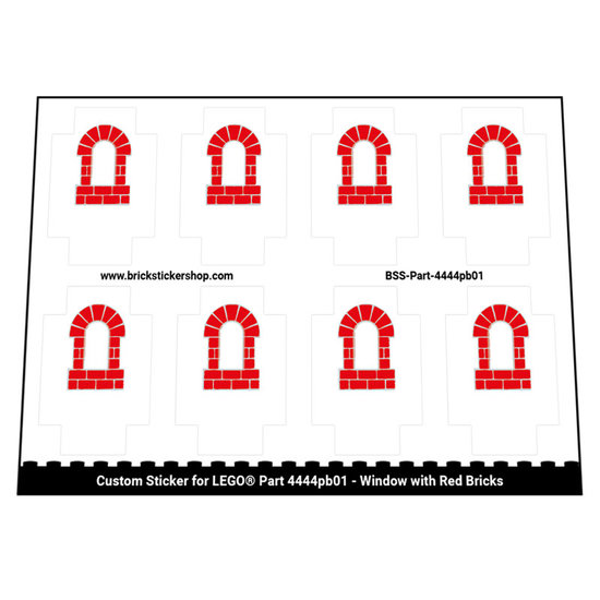 Stickers for Part 4444pb01 - Window with Red Bricks
