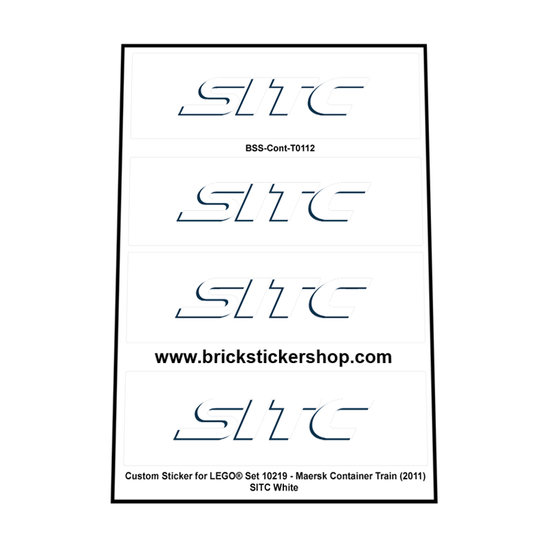 Custom Stickers for LEGO - Maersk Container Train - SITC White 40 ft 