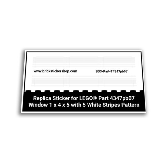 4347pb07 - Window 1 x 4 x 5 with 5 White Stripes Pattern