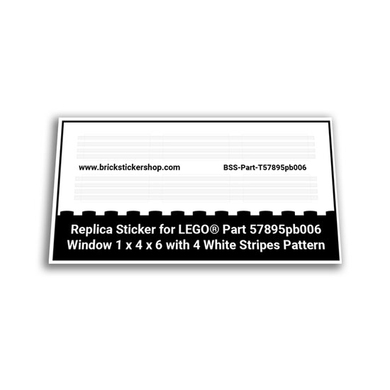 Stickers for Part 57895pb006 - Window 1 x 4 x 6 with 4 White Stripes Pattern