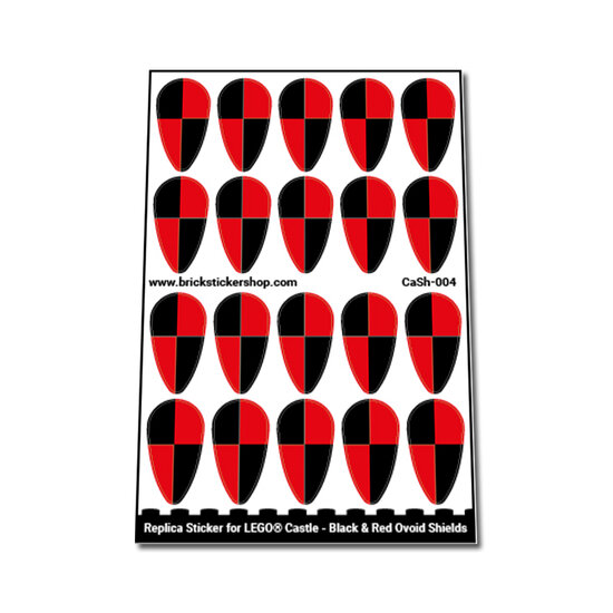 Custom Sticker - Black &amp; Red Ovoid Shields