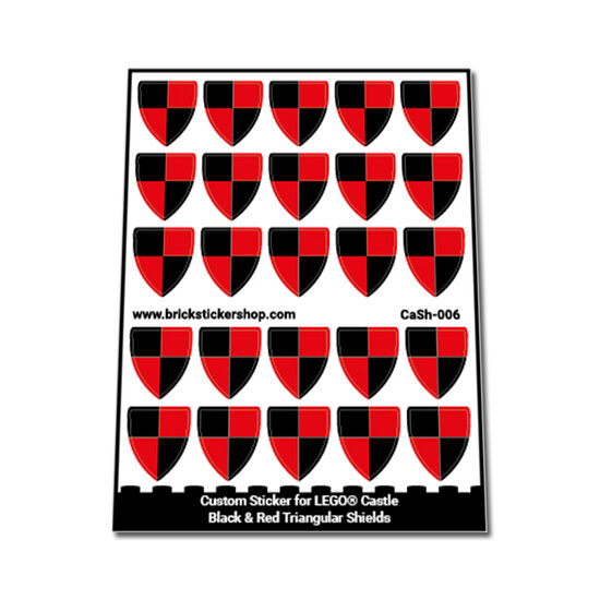 Custom Sticker - Black &amp; Red Triangular Shields