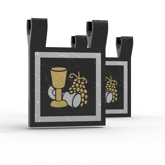 Custom Sticker - Flag 2 x 2 Square with Goblets and Grapes Pattern