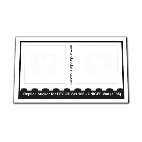 Replacement Sticker for Set 106 - Unicef Van