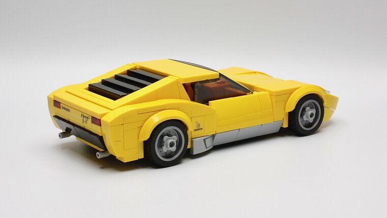 Custom Sticker - Rebrickable MOC - Lamborghini Miura SV by barneius (Yellow / Red)