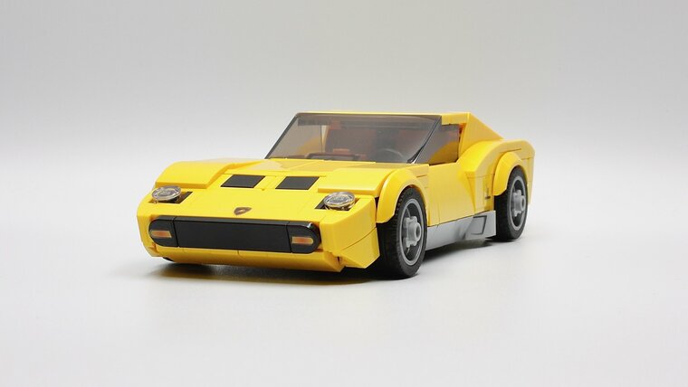 Custom Sticker - Rebrickable MOC - Lamborghini Miura SV by barneius (Black)