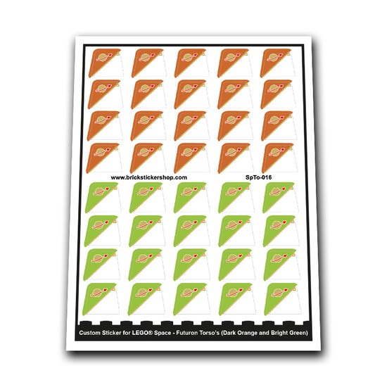 Custom Sticker - Futuron Torso&#039;s (Dark Orange and Bright Green)