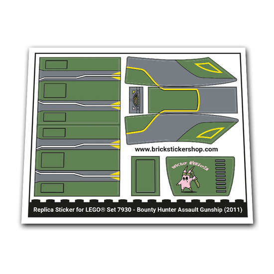 Replacement Sticker for Set 7930 Bounty Hunter Assault Gunship