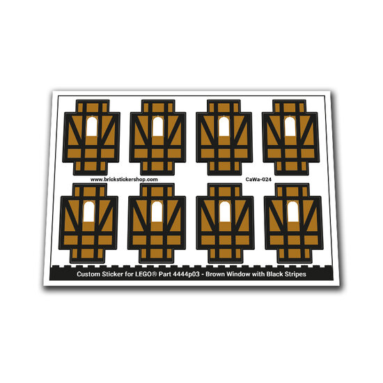 Custom Sticker - Brown Window with Black Stripes