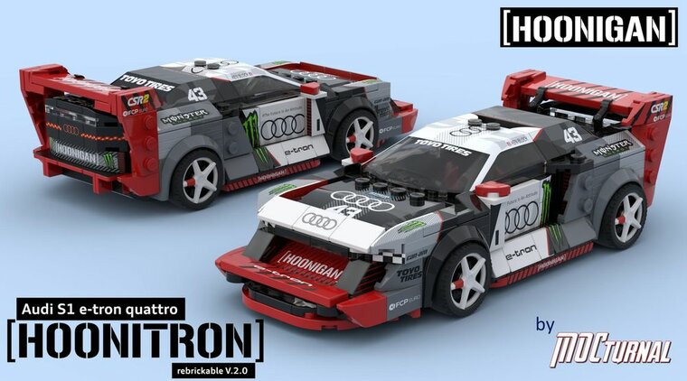 Custom Sticker for Rebrickable MOC 142529 - MOCturnal Audi S1 e-tron Hoonitron by MOCturnal