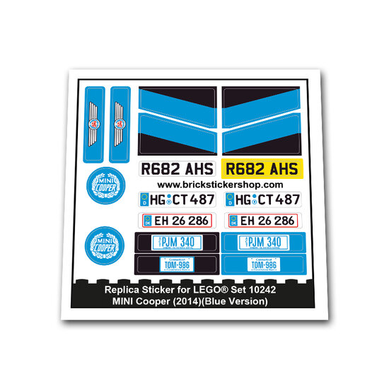 Replacement Sticker for Set 10242 - MINI Cooper (Blue Version)