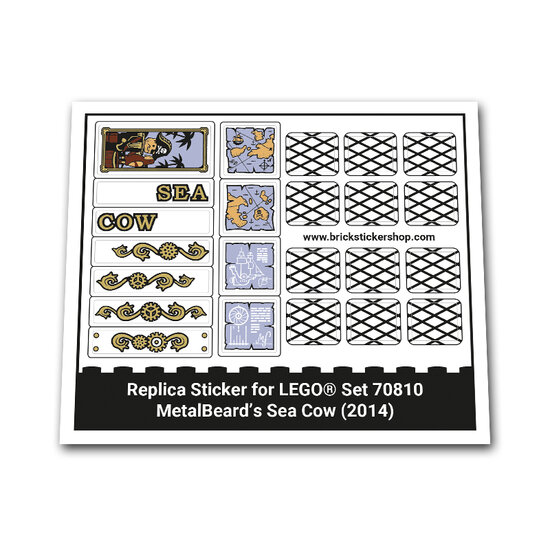 Replacement Sticker for Set 70810 - MetalBeard&#039;s Sea Cow