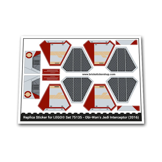 Replacement Sticker for Set 75135 - Obi-Wan&#039;s Jedi Interceptor