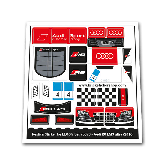 Audi R8 LMS Ultra - Brickstickershop - BrickStickerShop