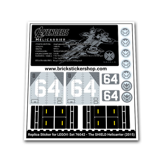 Replacement Sticker for Set 76042 - The SHIELD Helicarrier