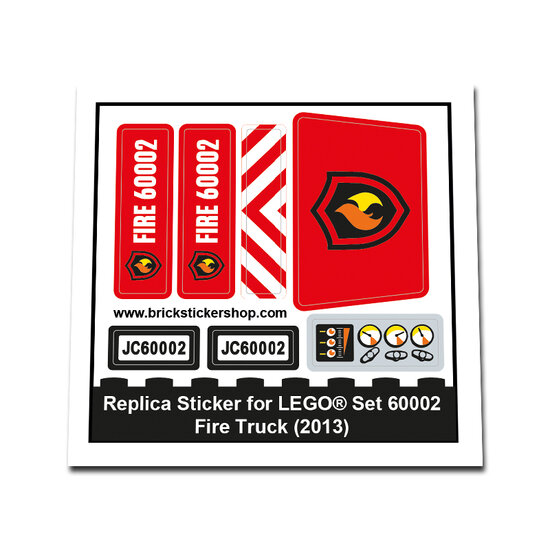 Replacement Sticker for Set 60002 - Fire Truck