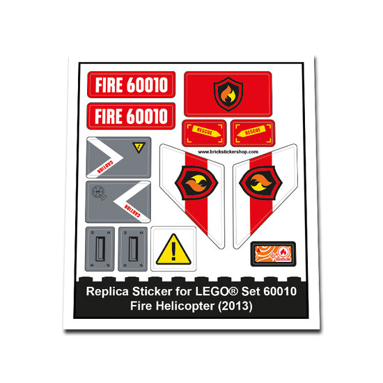 Replacement Sticker for Set 60010 - Fire Helicopter