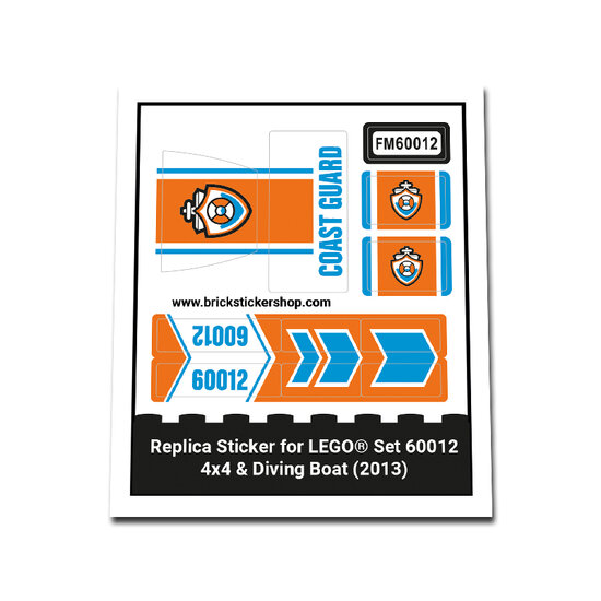 Replacement Sticker for Set 60012 - 4X4 &amp; Diving Boat