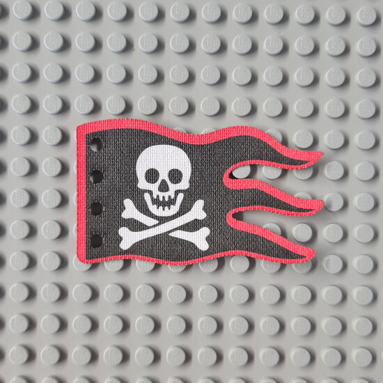Replica Cloth - Flag with Red Border and Skull and Crossbones Pattern (x376px4)