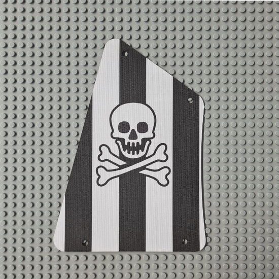 Replica Sailbb16 - Cloth Sail 2 with Black Stripes, Skull and Crossbones Pattern