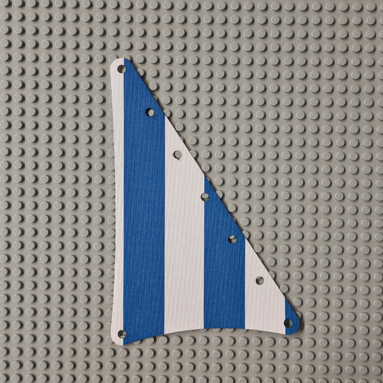 Replica Sailbb20 - Cloth Sail Triangular 15 x 22 with Blue Thick Stripes Pattern