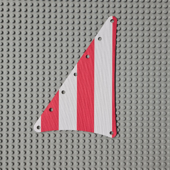 Replica Sailbb23 - Cloth Sail Triangular 14 x 22 with Red Thick Stripes Pattern