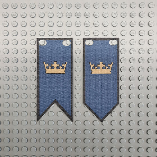 Custom Cloth - Banner with Royal Knight&#039;s Crown Dark Blue &amp; Black