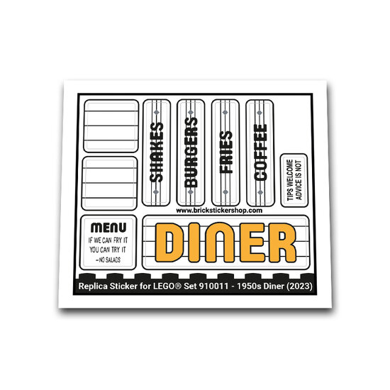 Replacement Sticker for Set 910011 - 1950s Diner