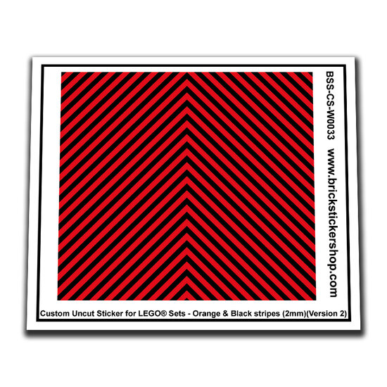 Custom Sticker - Uncut Red &amp; Black Stripes (version 2, 2mm)