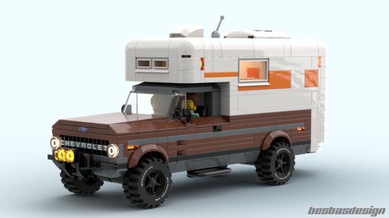 Custom Sticker - Rebrickable MOC-121450 - Chevrolet C10 Camper by besbasdesign