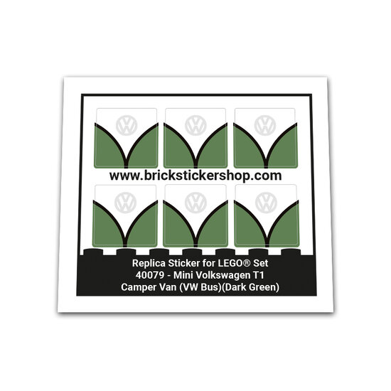 Replacement Sticker for Set 40079 - Mini Volkswagen T1 Camper Bus (VW Bus - Dark Green Version))