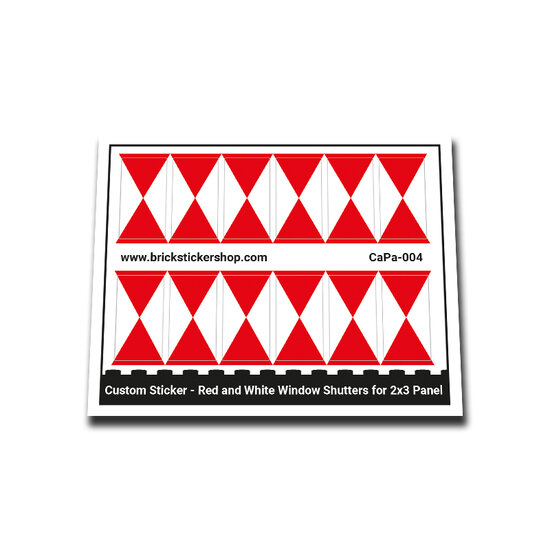 Custom Sticker - Red and White Window Shutters for 2x3 Panel